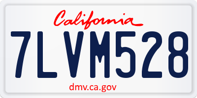 CA license plate 7LVM528