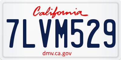 CA license plate 7LVM529