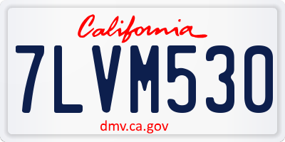 CA license plate 7LVM530