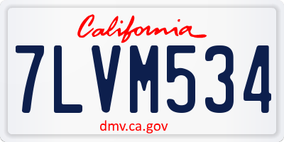 CA license plate 7LVM534