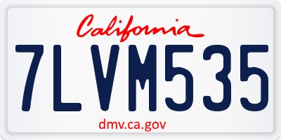 CA license plate 7LVM535