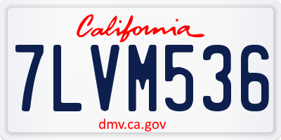 CA license plate 7LVM536