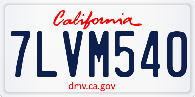 CA license plate 7LVM540