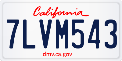 CA license plate 7LVM543