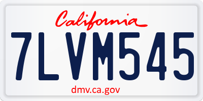 CA license plate 7LVM545