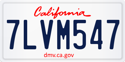 CA license plate 7LVM547