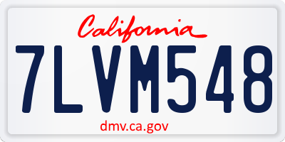 CA license plate 7LVM548
