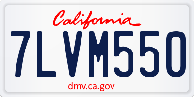 CA license plate 7LVM550