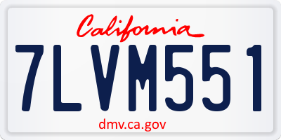 CA license plate 7LVM551