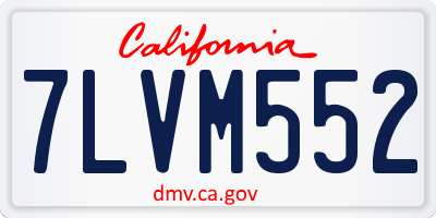 CA license plate 7LVM552