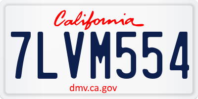 CA license plate 7LVM554