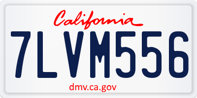 CA license plate 7LVM556
