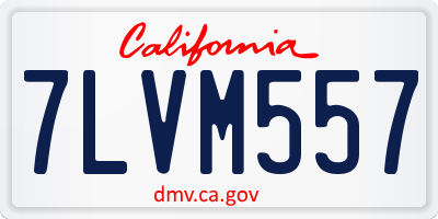 CA license plate 7LVM557