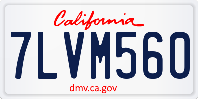 CA license plate 7LVM560
