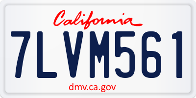 CA license plate 7LVM561