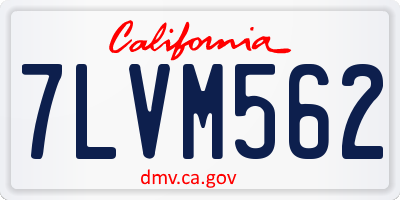 CA license plate 7LVM562