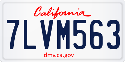 CA license plate 7LVM563