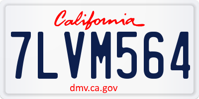 CA license plate 7LVM564