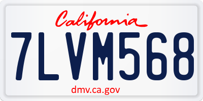 CA license plate 7LVM568
