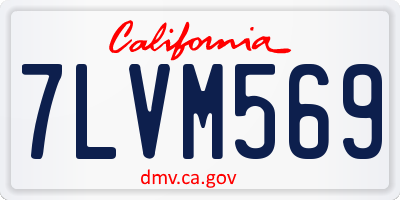 CA license plate 7LVM569