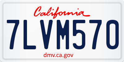 CA license plate 7LVM570