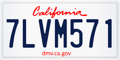 CA license plate 7LVM571