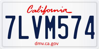 CA license plate 7LVM574