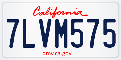 CA license plate 7LVM575