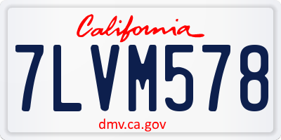 CA license plate 7LVM578
