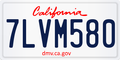 CA license plate 7LVM580