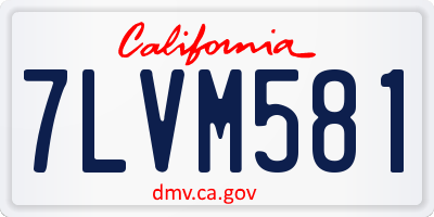 CA license plate 7LVM581