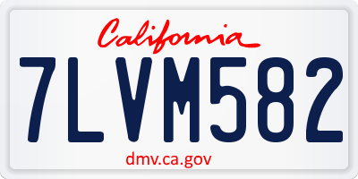 CA license plate 7LVM582