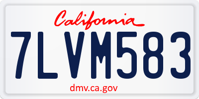 CA license plate 7LVM583