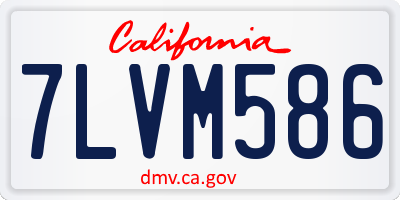 CA license plate 7LVM586