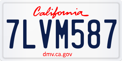 CA license plate 7LVM587