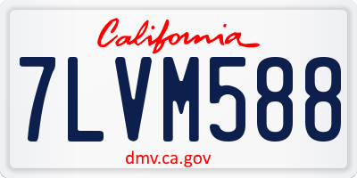 CA license plate 7LVM588