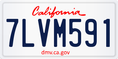 CA license plate 7LVM591