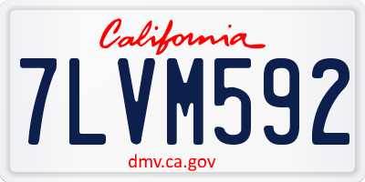 CA license plate 7LVM592