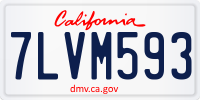 CA license plate 7LVM593