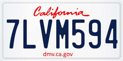 CA license plate 7LVM594
