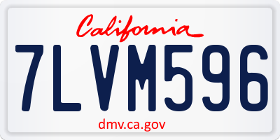 CA license plate 7LVM596