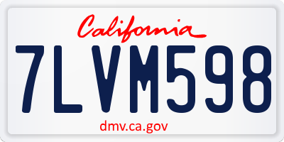 CA license plate 7LVM598