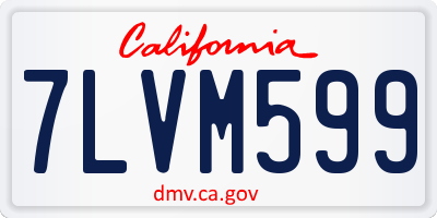 CA license plate 7LVM599