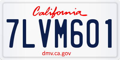 CA license plate 7LVM601