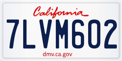 CA license plate 7LVM602