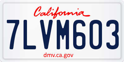 CA license plate 7LVM603