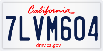 CA license plate 7LVM604