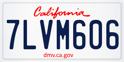 CA license plate 7LVM606