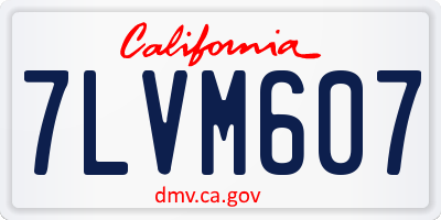 CA license plate 7LVM607