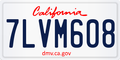 CA license plate 7LVM608